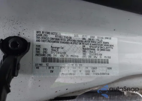 2012 Ford Focus Se from USA, damaged, VIN 1FAHP3F26CL207770